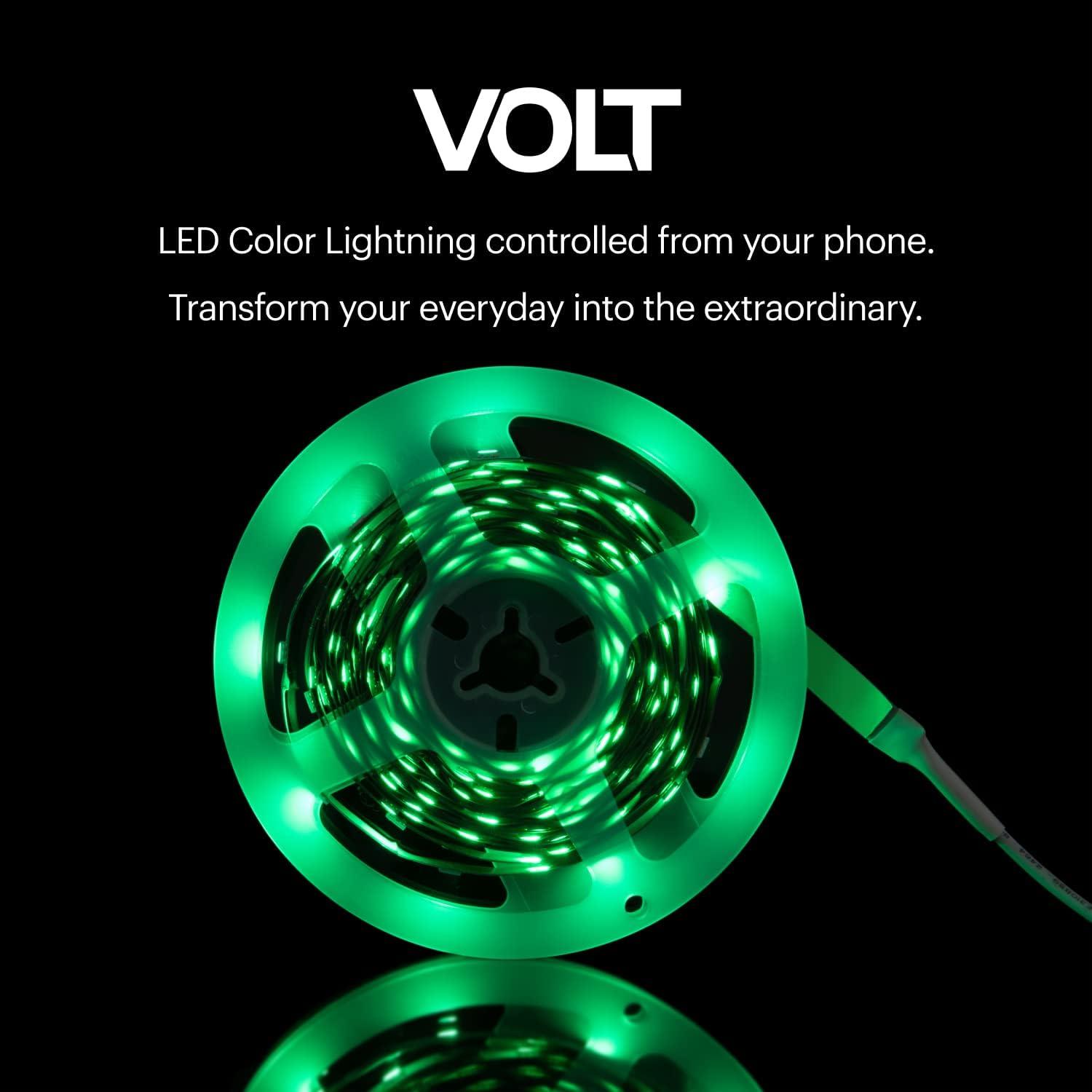 image:imageAmber Volt LED LightUp Strips 64Foot Long Full Color Spectrum Gradient Color Technology App Control Remote Syncs to Music Dimmer 9 Dynamic Modes DIY Modes Timer AC Powered AVOLT64Volt