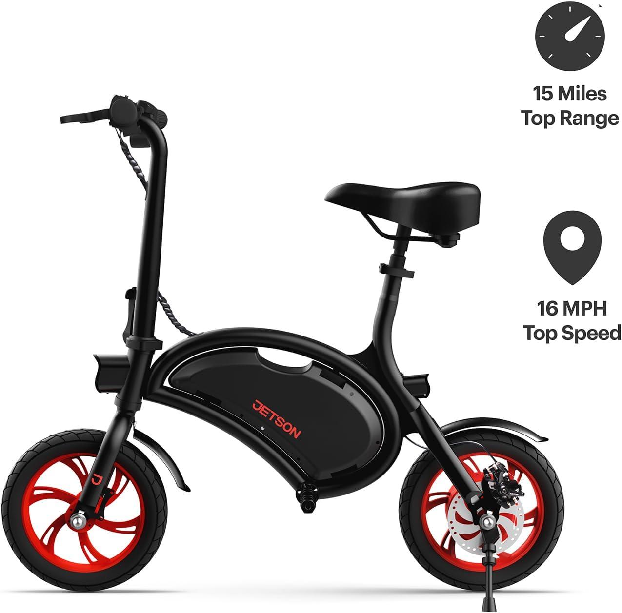 image:imageJetson Bolt Electric Bike Foot Pegs EasyFolding Builtin Carrying Handle Twist Throttle Cruise Control Up to 155 MPH Range Up to 15 Miles Ages 1312 inch Bolt
