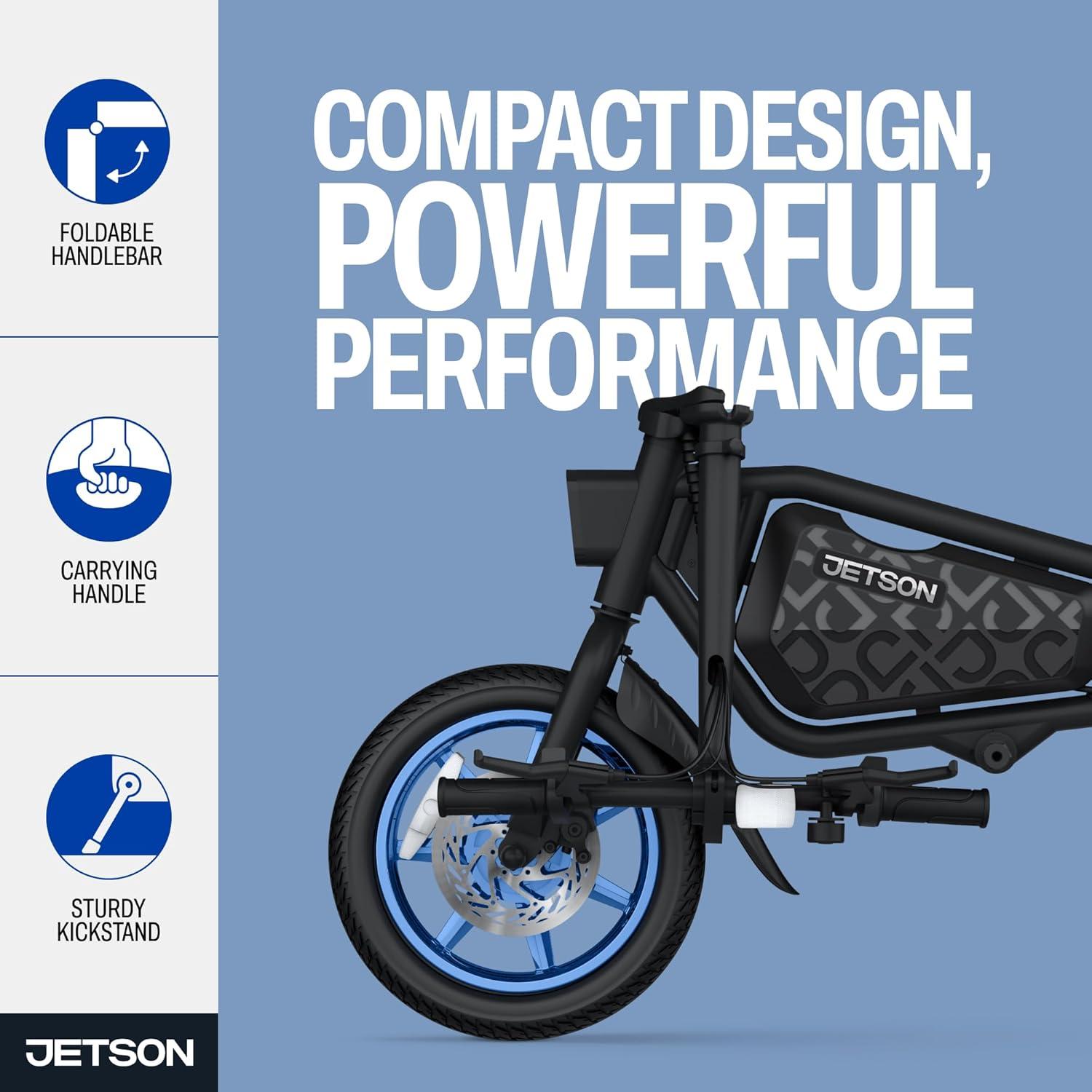 image:imageJetson Bolt Electric Bike Foot Pegs EasyFolding Builtin Carrying Handle Twist Throttle Cruise Control Up to 155 MPH Range Up to 15 Miles Ages 1312 inch Bolt