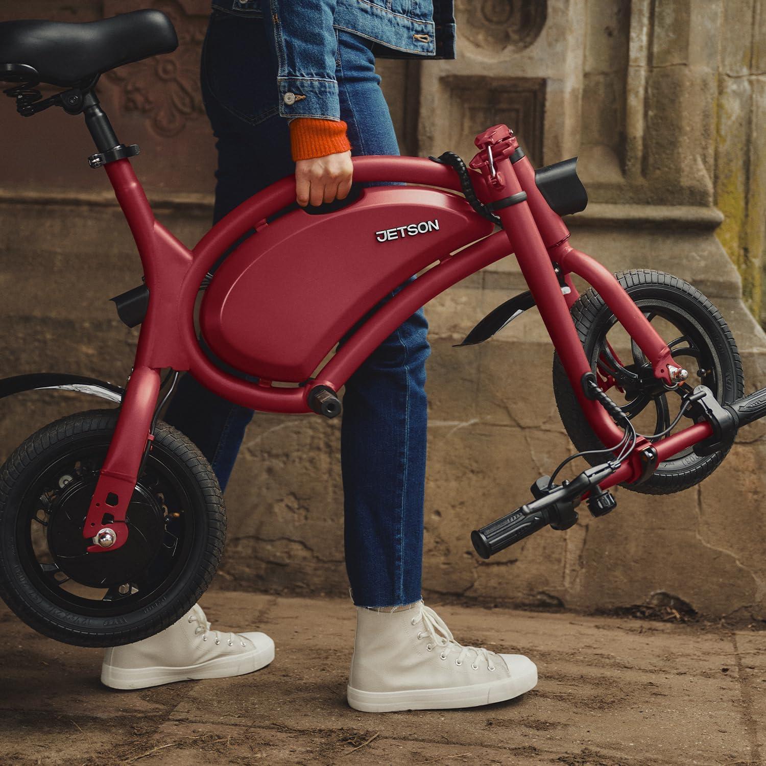 image:imageJetson Bolt Electric Bike Foot Pegs EasyFolding Builtin Carrying Handle Twist Throttle Cruise Control Up to 155 MPH Range Up to 15 Miles Ages 1312 inch Bolt