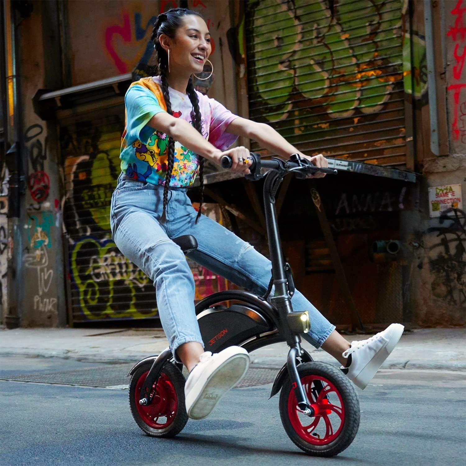 image:imageJetson Bolt Electric Bike Foot Pegs EasyFolding Builtin Carrying Handle Twist Throttle Cruise Control Up to 155 MPH Range Up to 15 Miles Ages 1312 inch Bolt