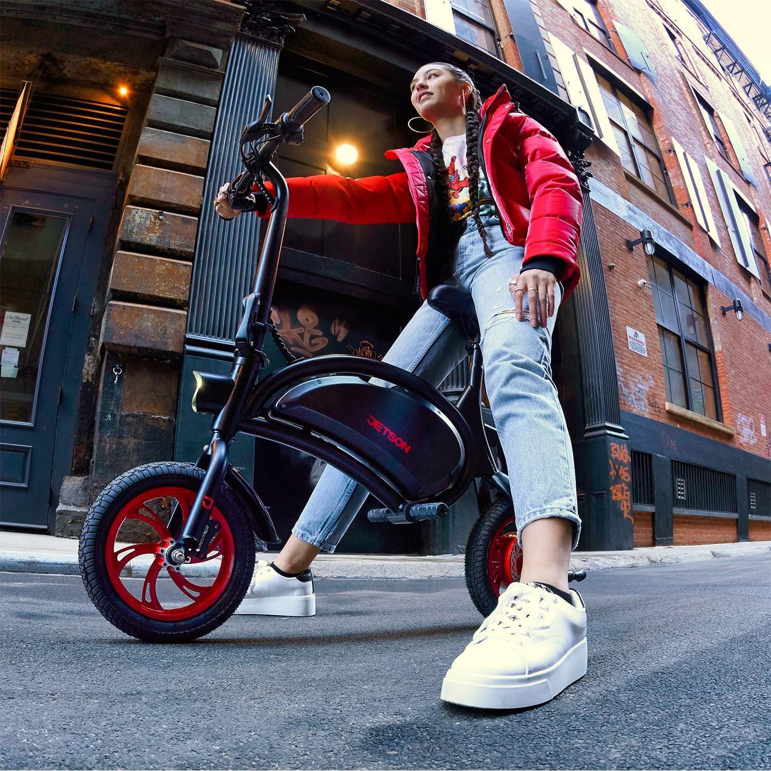 image:imageJetson Bolt Electric Bike Foot Pegs EasyFolding Builtin Carrying Handle Twist Throttle Cruise Control Up to 155 MPH Range Up to 15 Miles Ages 1312 inch Bolt
