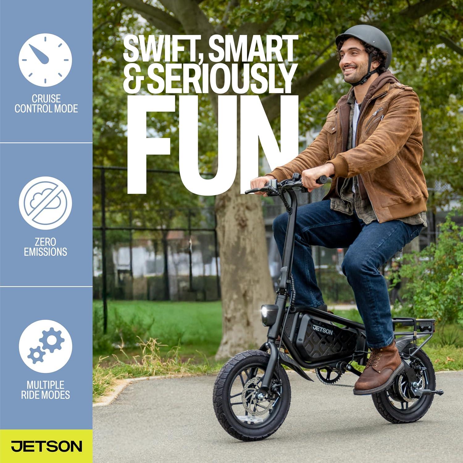 image:imageJetson Bolt Electric Bike Foot Pegs EasyFolding Builtin Carrying Handle Twist Throttle Cruise Control Up to 155 MPH Range Up to 15 Miles Ages 1314 inch Bolt Pro