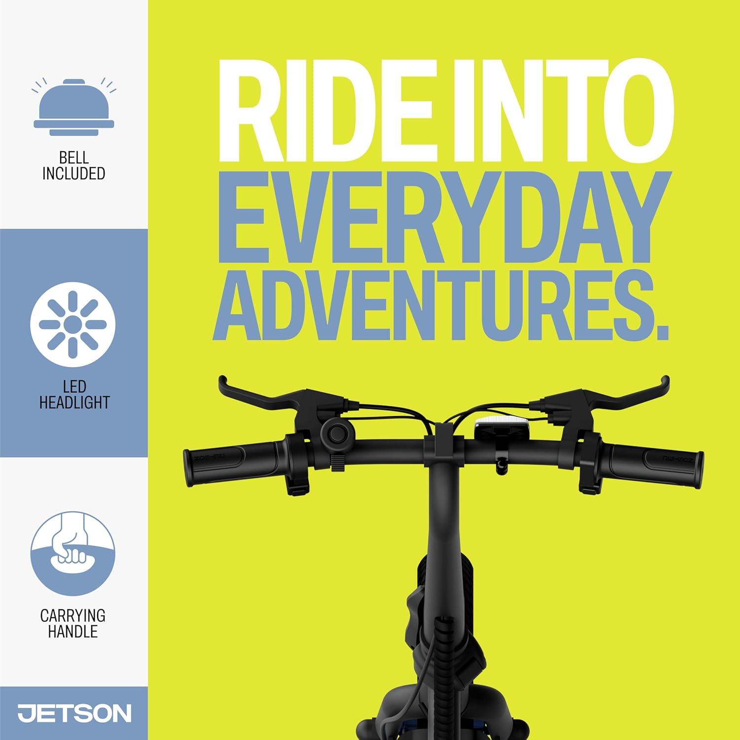 image:imageJetson Bolt Electric Bike Foot Pegs EasyFolding Builtin Carrying Handle Twist Throttle Cruise Control Up to 155 MPH Range Up to 15 Miles Ages 1314 inch Bolt Pro
