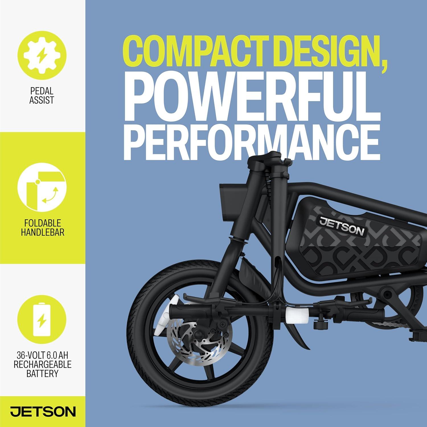 image:imageJetson Bolt Electric Bike Foot Pegs EasyFolding Builtin Carrying Handle Twist Throttle Cruise Control Up to 155 MPH Range Up to 15 Miles Ages 1314 inch Bolt Pro