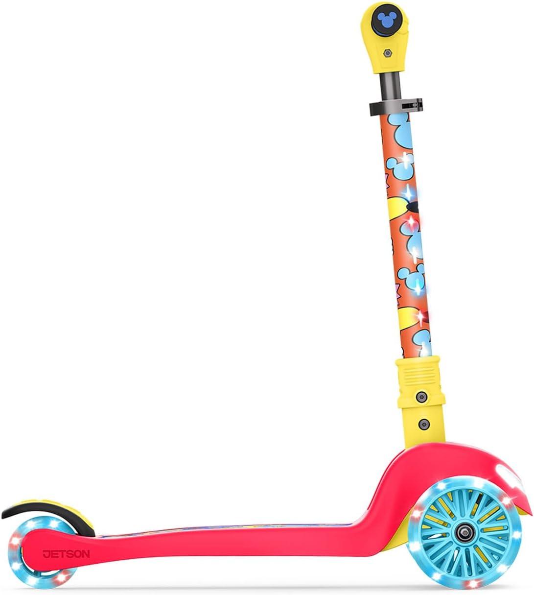 image:imageJetson Character Kids Kick Scooter LED Lights on Stem amp LightUp Wheels Lightweight Frame HeightAdjustable Handlebar LeantoSteer System EasyFold MechanismMickey