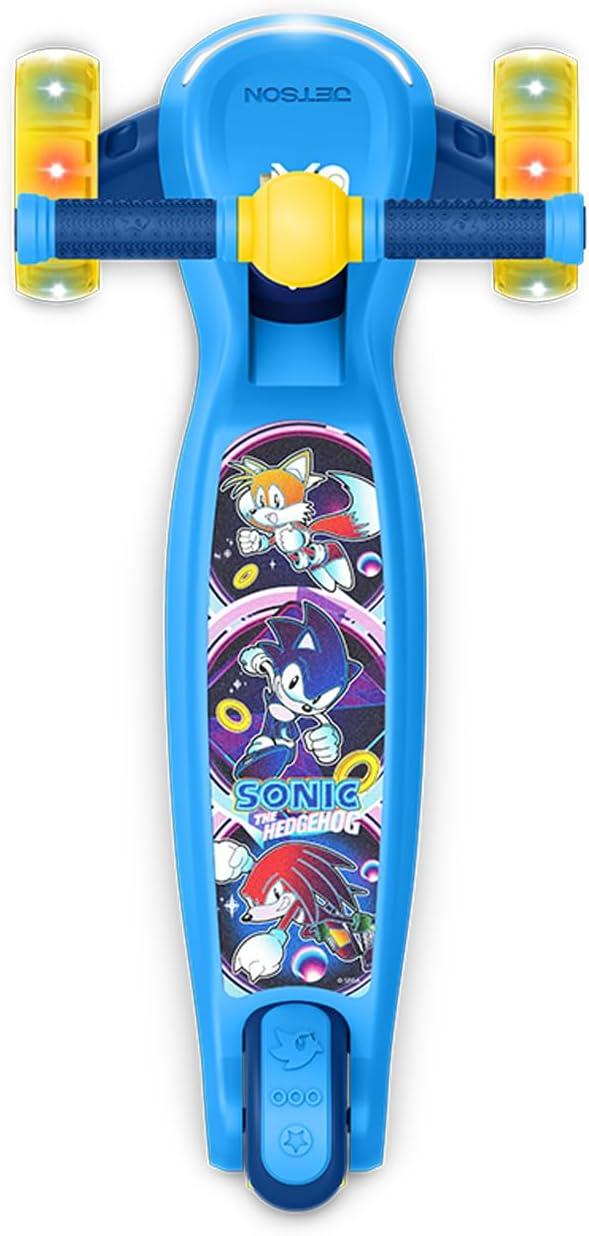 image:imageJetson Character Kids Kick Scooter LED Lights on Stem amp LightUp Wheels Lightweight Frame HeightAdjustable Handlebar LeantoSteer System EasyFold MechanismSonic
