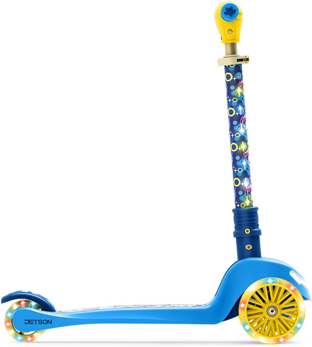 image:imageJetson Character Kids Kick Scooter LED Lights on Stem amp LightUp Wheels Lightweight Frame HeightAdjustable Handlebar LeantoSteer System EasyFold MechanismSonic
