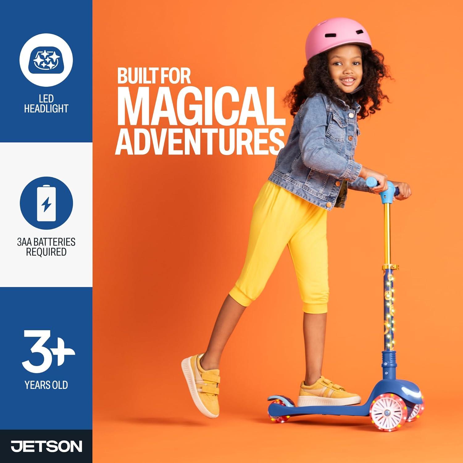 image:imageJetson Character Kids Kick Scooter LED Lights on Stem amp LightUp Wheels Lightweight Frame HeightAdjustable Handlebar LeantoSteer System EasyFold MechanismSonic Red