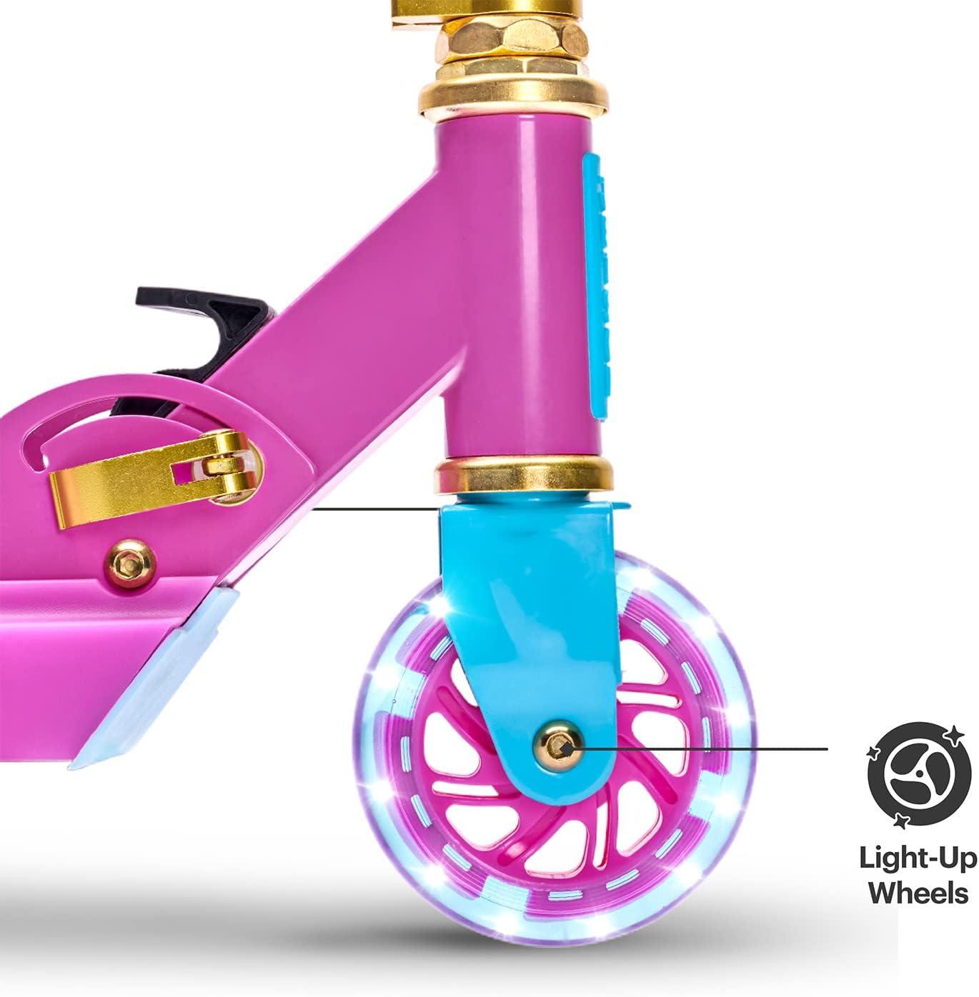 image:imageJetson Character Kids Kick Scooter LED Lights on Stem amp LightUp Wheels Lightweight Frame HeightAdjustable Handlebar LeantoSteer System EasyFold MechanismPrincess