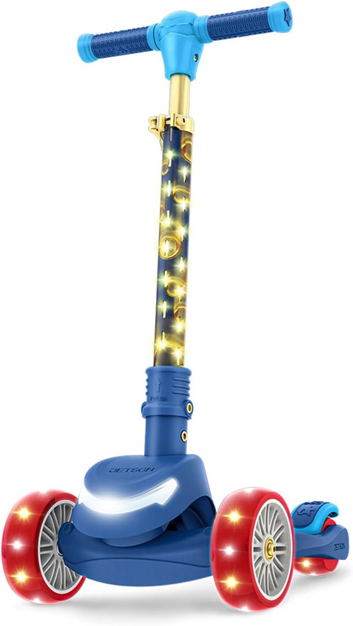 image:imageJetson Character Kids Kick Scooter LED Lights on Stem amp LightUp Wheels Lightweight Frame HeightAdjustable Handlebar LeantoSteer System EasyFold MechanismSonic Red