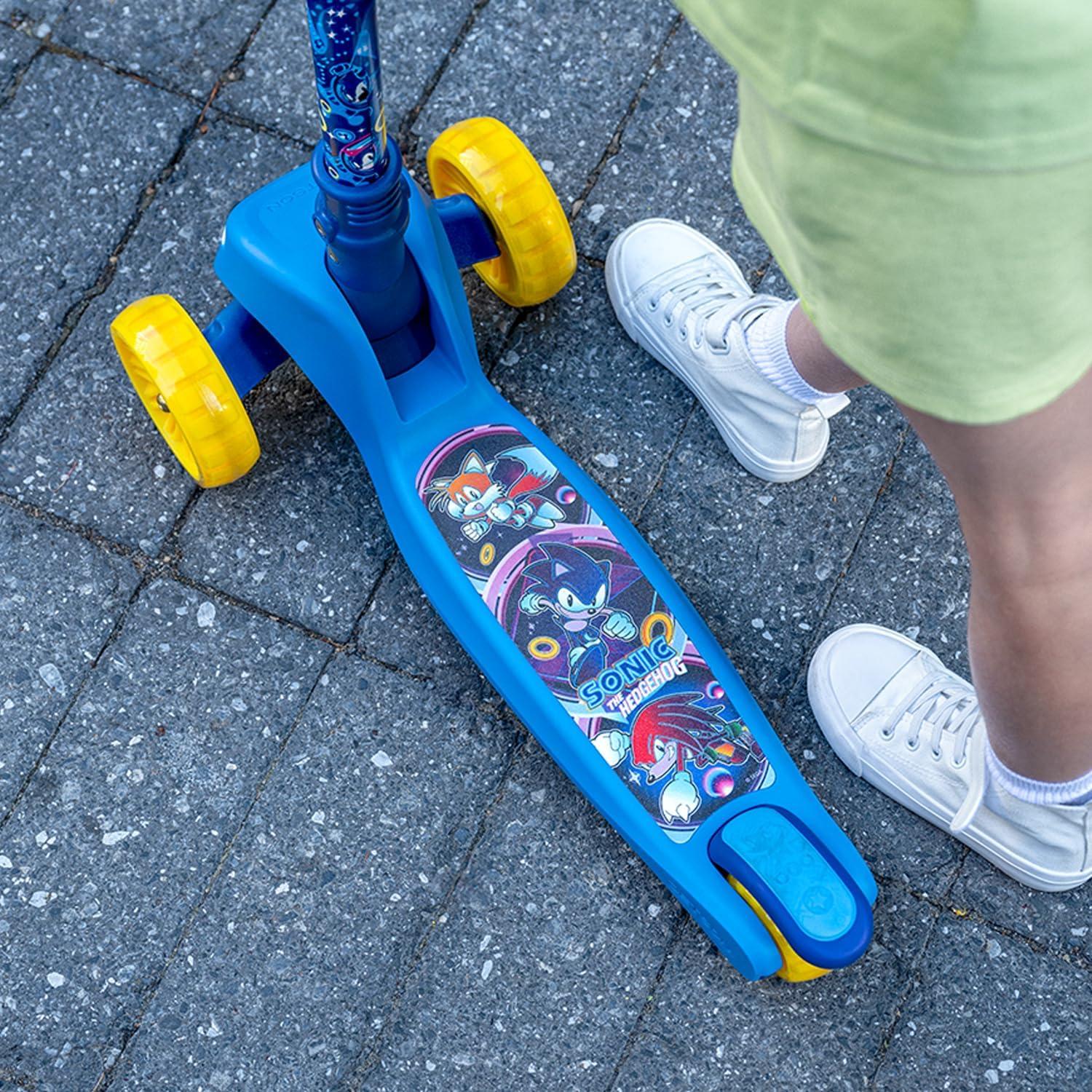image:imageJetson Character Kids Kick Scooter LED Lights on Stem amp LightUp Wheels Lightweight Frame HeightAdjustable Handlebar LeantoSteer System EasyFold MechanismSonic