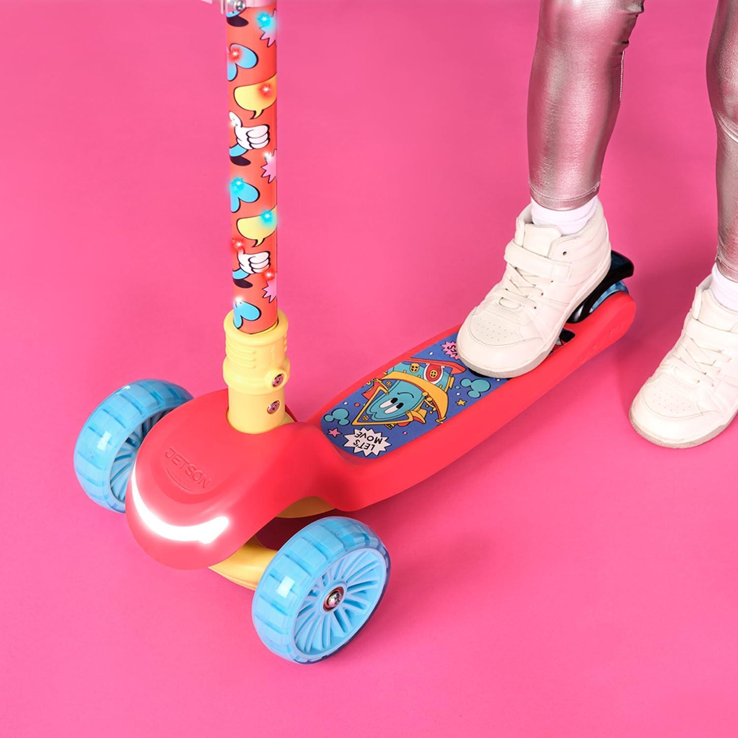 image:imageJetson Character Kids Kick Scooter LED Lights on Stem amp LightUp Wheels Lightweight Frame HeightAdjustable Handlebar LeantoSteer System EasyFold MechanismMickey