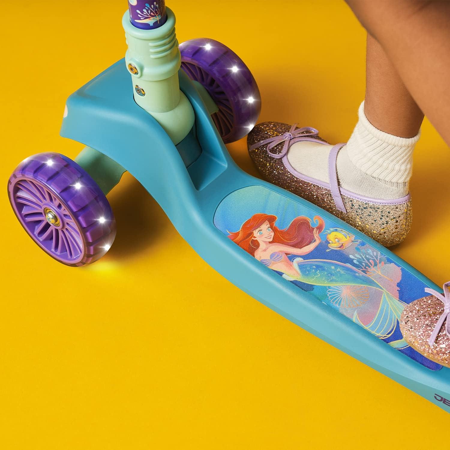 image:imageJetson Character Kids Kick Scooter LED Lights on Stem amp LightUp Wheels Lightweight Frame HeightAdjustable Handlebar LeantoSteer System EasyFold MechanismLittle Mermaid