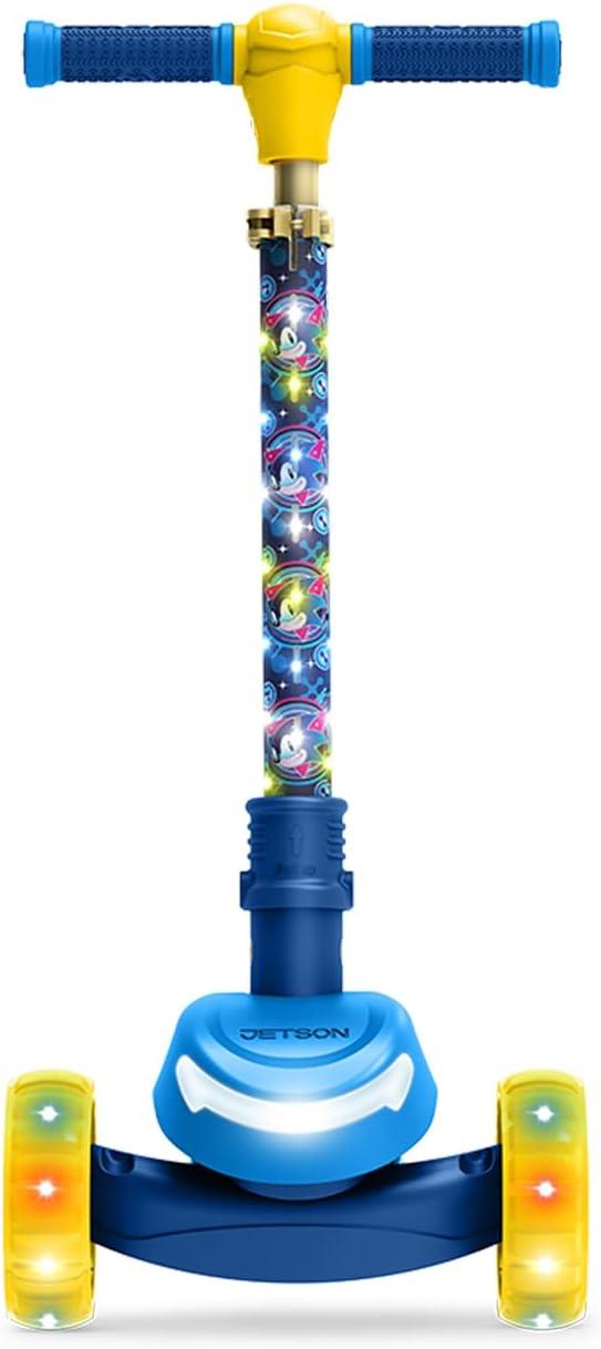 image:imageJetson Character Kids Kick Scooter LED Lights on Stem amp LightUp Wheels Lightweight Frame HeightAdjustable Handlebar LeantoSteer System EasyFold MechanismSonic