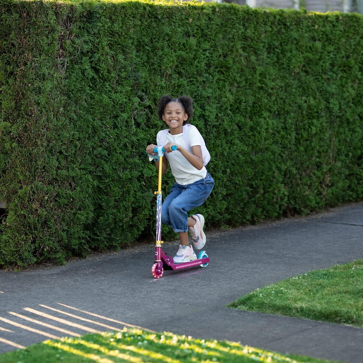 image:imageJetson Character Kids Kick Scooter LED Lights on Stem amp LightUp Wheels Lightweight Frame HeightAdjustable Handlebar LeantoSteer System EasyFold MechanismFrozen
