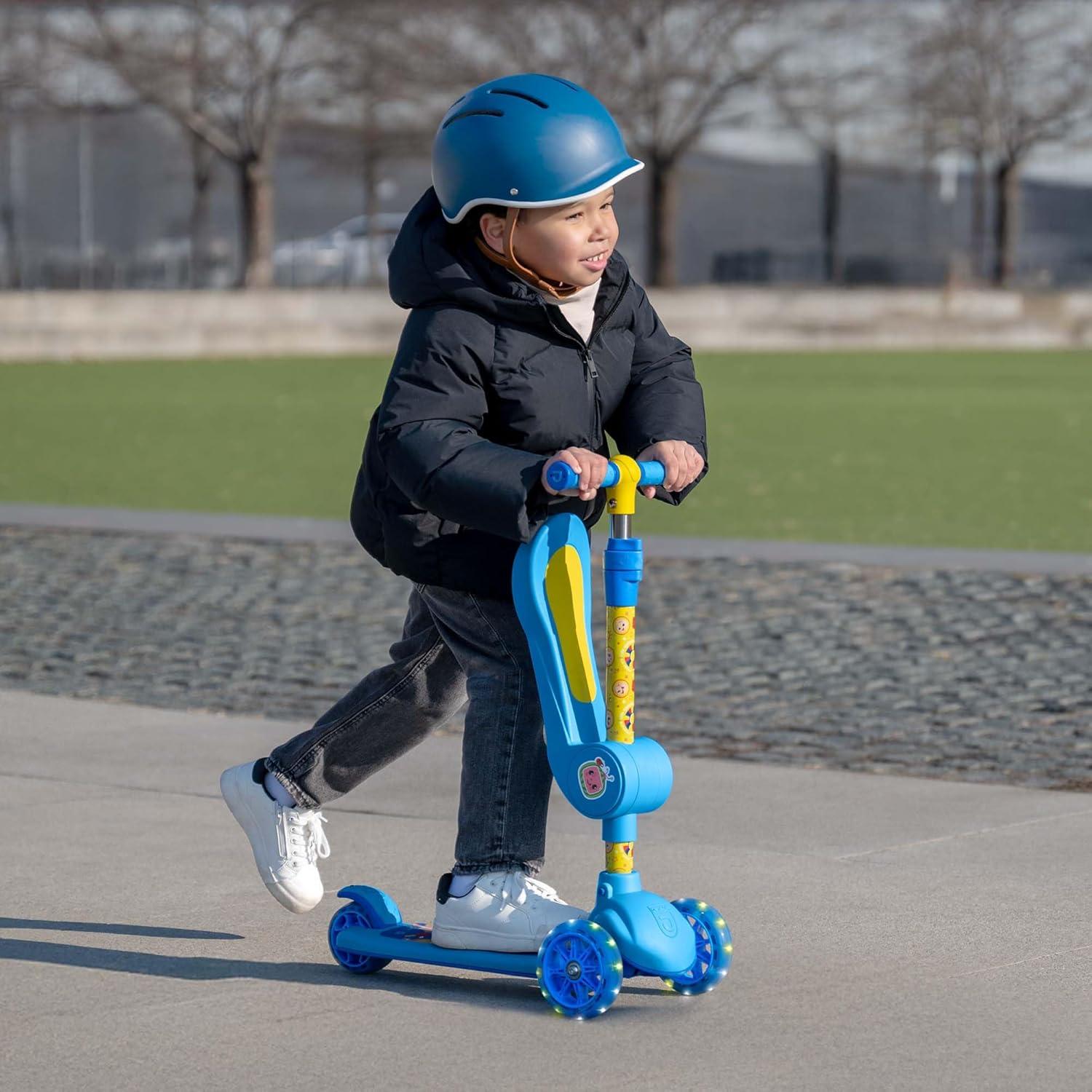 image:imageJetson Character Kids Kick Scooter LED Lights on Stem amp LightUp Wheels Lightweight Frame HeightAdjustable Handlebar LeantoSteer System EasyFold MechanismBlue