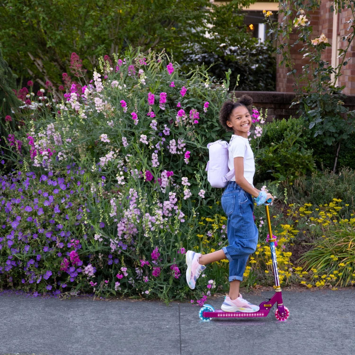 image:imageJetson Character Kids Kick Scooter LED Lights on Stem amp LightUp Wheels Lightweight Frame HeightAdjustable Handlebar LeantoSteer System EasyFold MechanismFrozen
