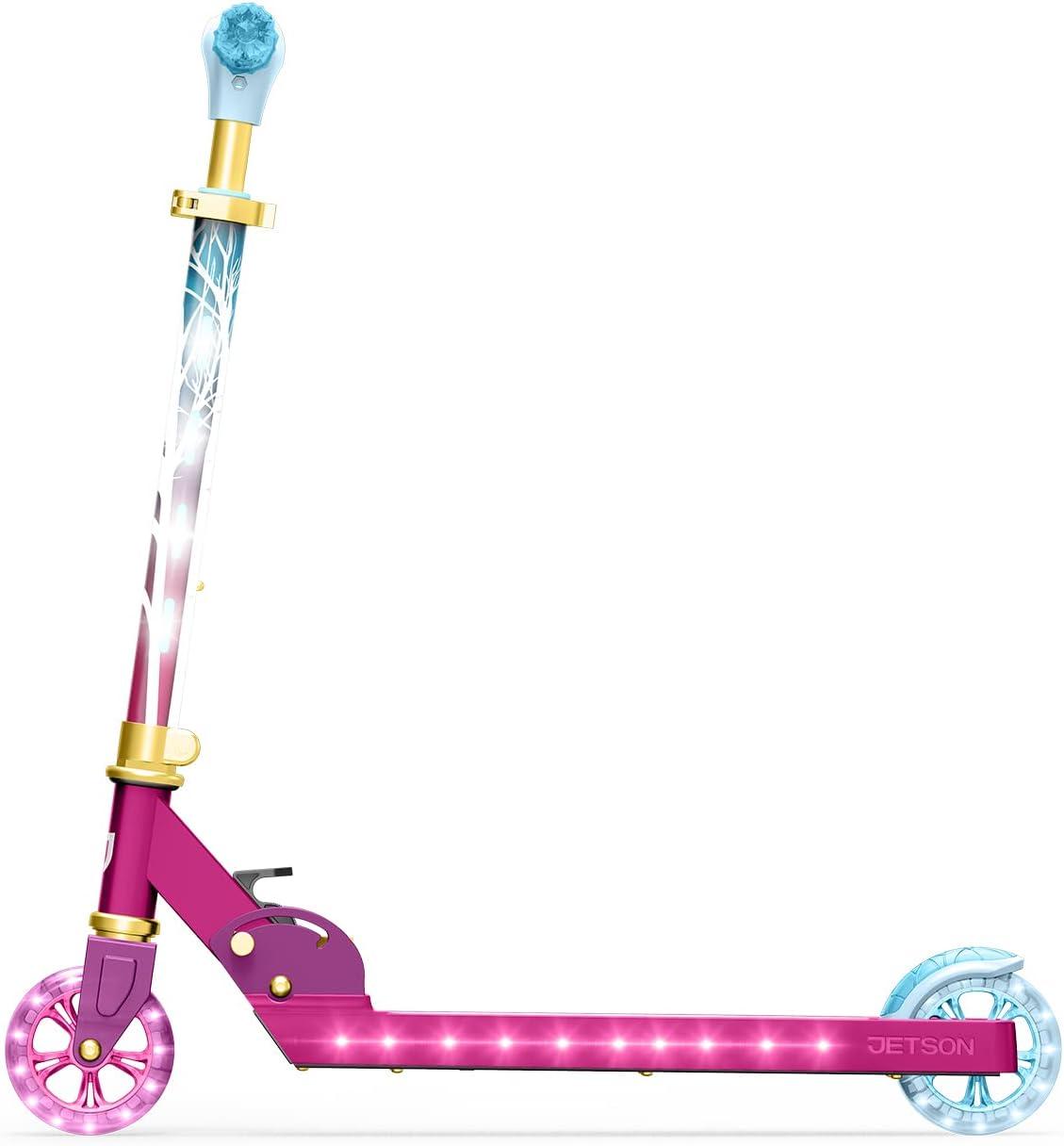 image:imageJetson Character Kids Kick Scooter LED Lights on Stem amp LightUp Wheels Lightweight Frame HeightAdjustable Handlebar LeantoSteer System EasyFold MechanismFrozen