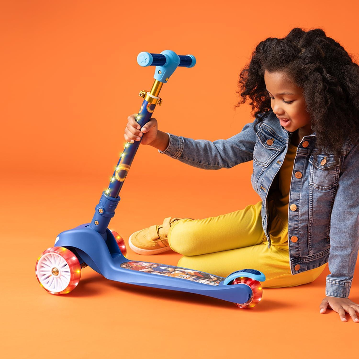 image:imageJetson Character Kids Kick Scooter LED Lights on Stem amp LightUp Wheels Lightweight Frame HeightAdjustable Handlebar LeantoSteer System EasyFold MechanismSonic Red