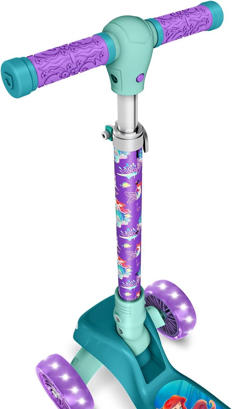 image:imageJetson Character Kids Kick Scooter LED Lights on Stem amp LightUp Wheels Lightweight Frame HeightAdjustable Handlebar LeantoSteer System EasyFold MechanismLittle Mermaid