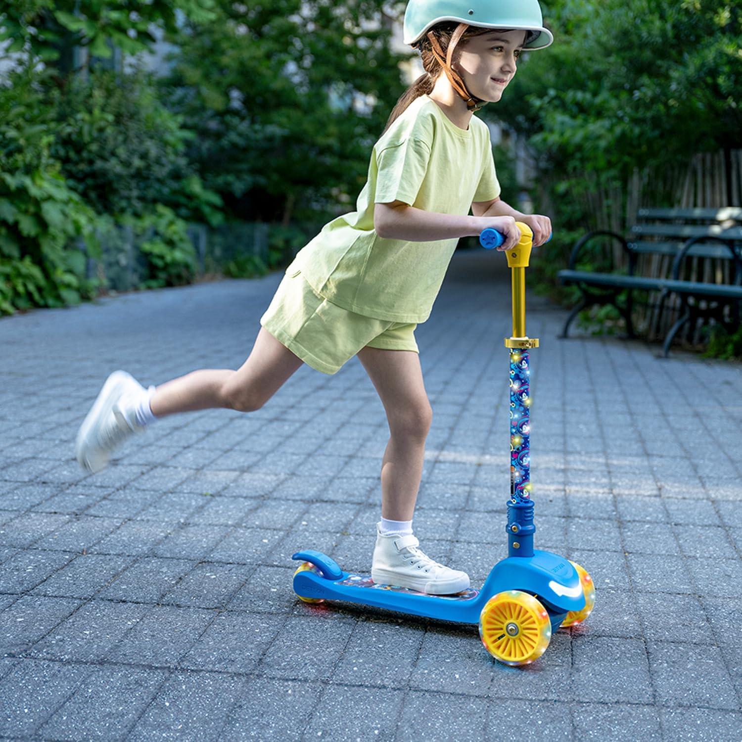 image:imageJetson Character Kids Kick Scooter LED Lights on Stem amp LightUp Wheels Lightweight Frame HeightAdjustable Handlebar LeantoSteer System EasyFold MechanismSonic
