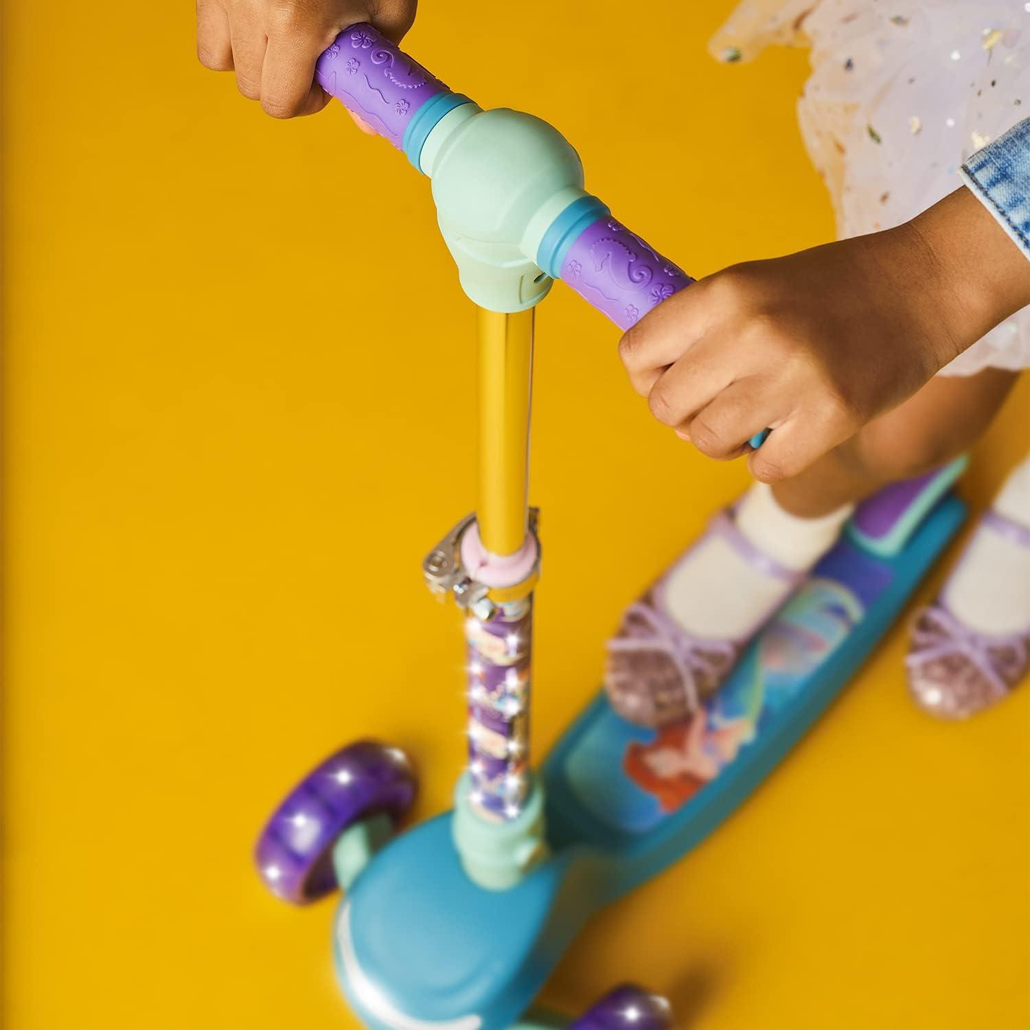 image:imageJetson Character Kids Kick Scooter LED Lights on Stem amp LightUp Wheels Lightweight Frame HeightAdjustable Handlebar LeantoSteer System EasyFold MechanismLittle Mermaid
