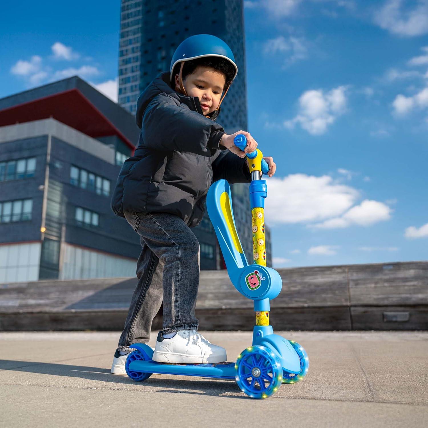 image:imageJetson Character Kids Kick Scooter LED Lights on Stem amp LightUp Wheels Lightweight Frame HeightAdjustable Handlebar LeantoSteer System EasyFold MechanismBlue