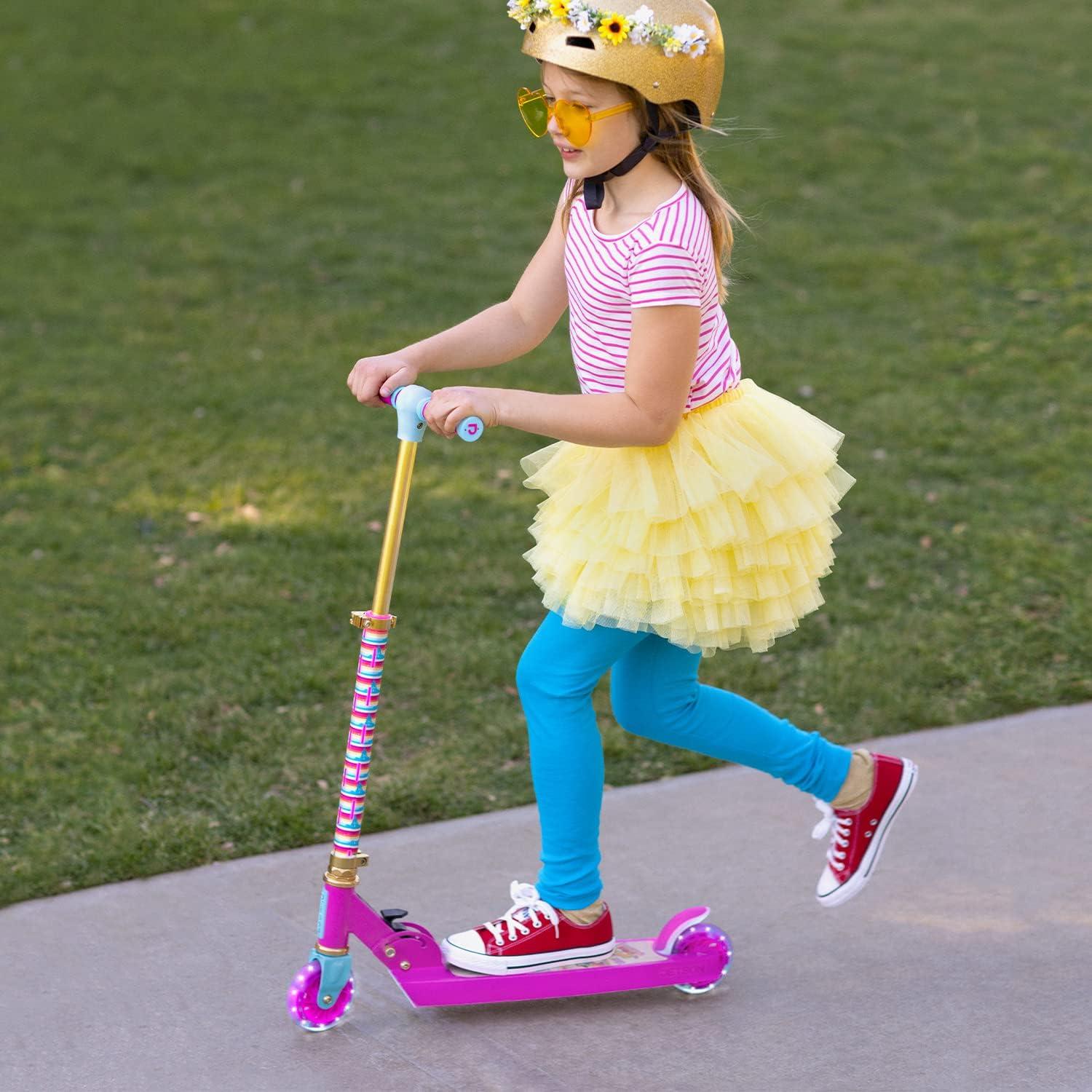 image:imageJetson Character Kids Kick Scooter LED Lights on Stem amp LightUp Wheels Lightweight Frame HeightAdjustable Handlebar LeantoSteer System EasyFold MechanismPrincess
