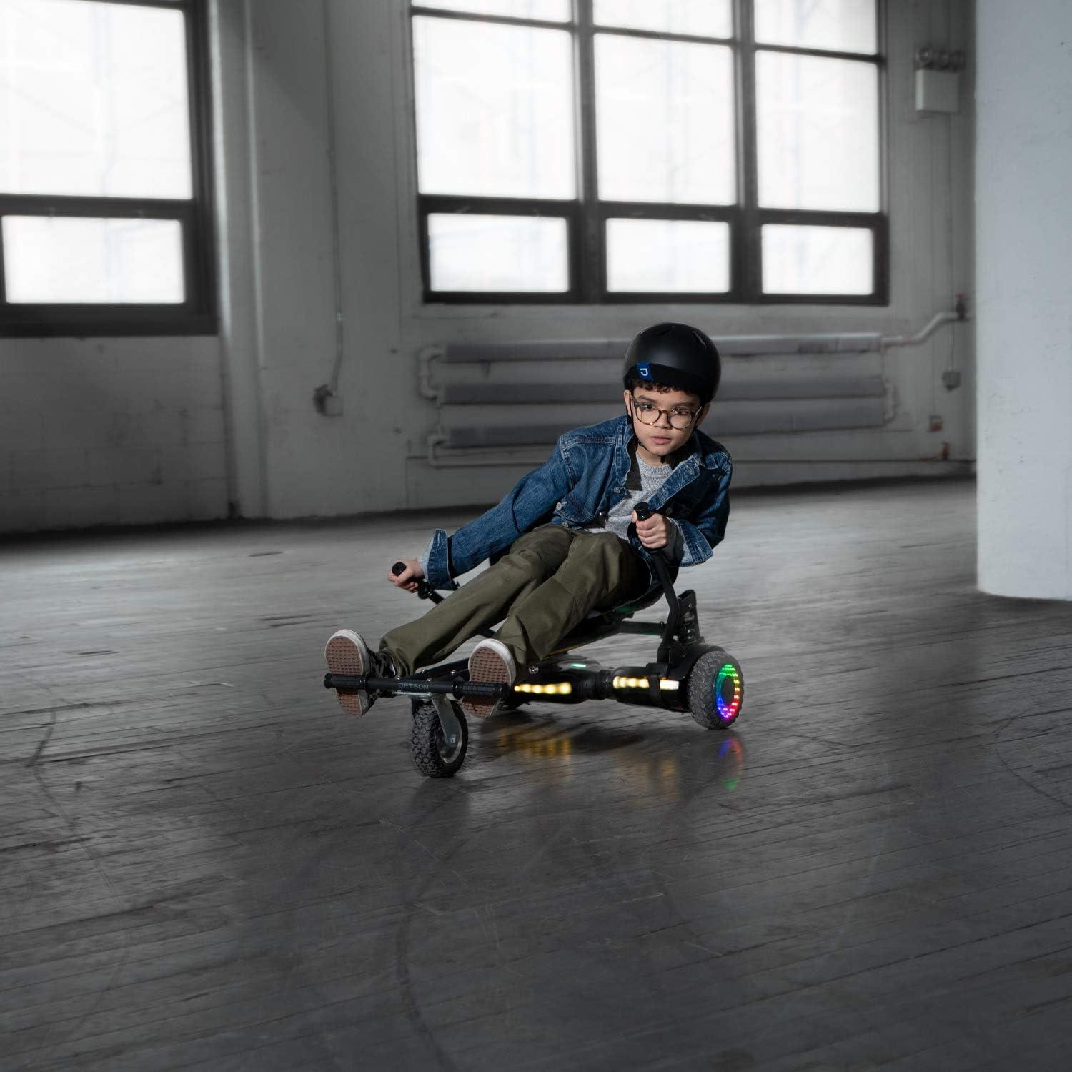 image:imageJetson JetKart 20 Universal Hoverboard Attachment 6 Tire Bucket Seat Adjustable Footrest Accommodates Most Heights Ages 12 Black JKAR20BK