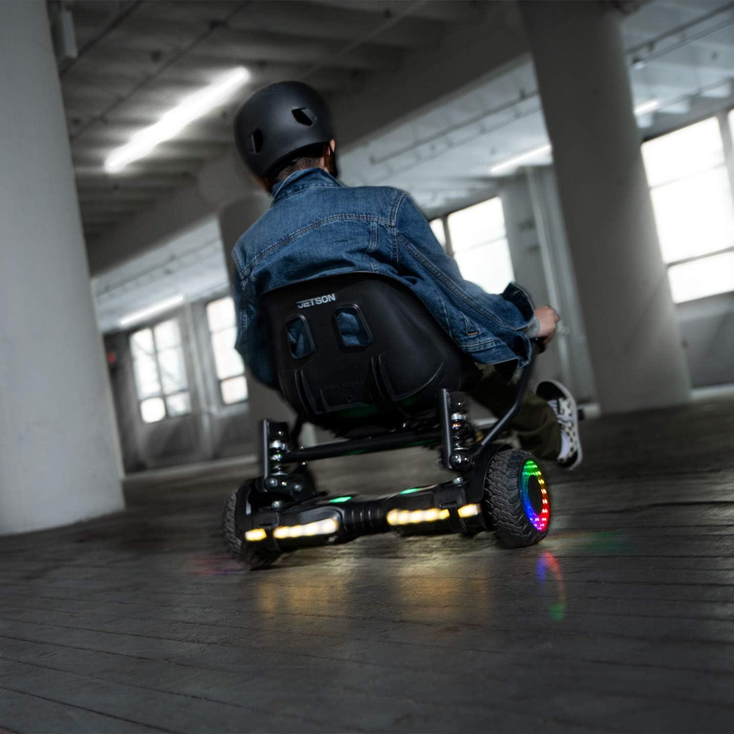 image:imageJetson JetKart 20 Universal Hoverboard Attachment 6 Tire Bucket Seat Adjustable Footrest Accommodates Most Heights Ages 12 Black JKAR20BK