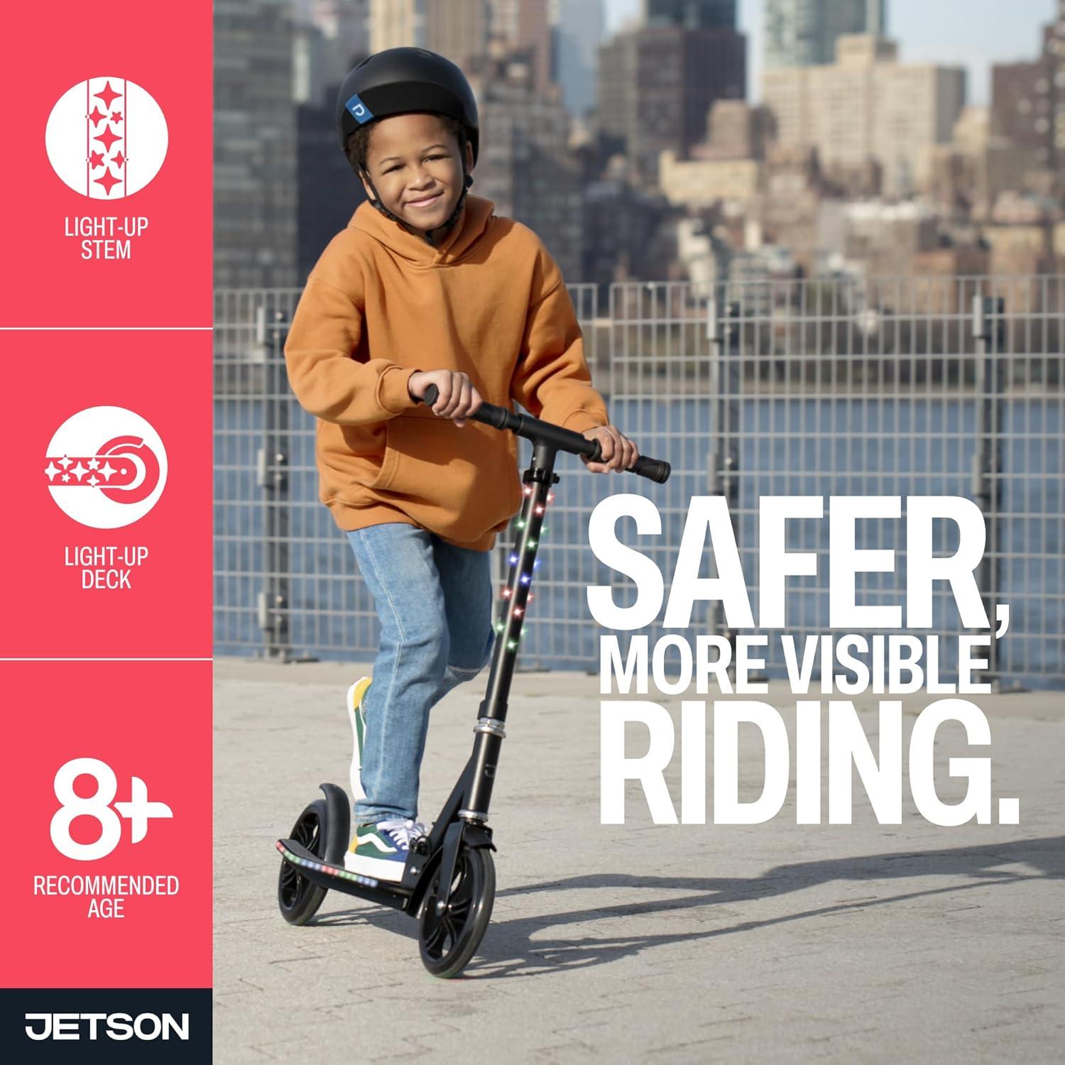 image:imageJetson Jupiter Jumbo 2Wheel Kick Scooter Sturdy Wide Deck Height Adjustable Handlebar Rear Brake EasyFolding Mechanism 8 inch wheelsJupiter Jumbo Red