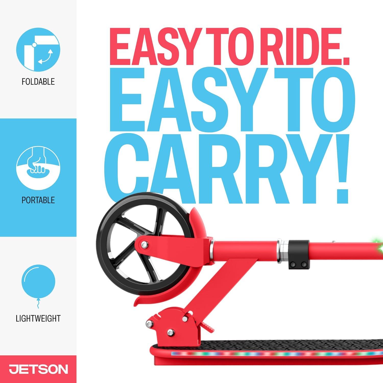 image:imageJetson Jupiter Jumbo 2Wheel Kick Scooter Sturdy Wide Deck Height Adjustable Handlebar Rear Brake EasyFolding Mechanism 8 inch wheelsJupiter Jumbo Red