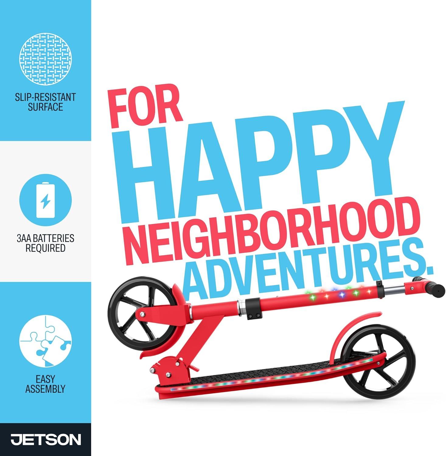 image:imageJetson Jupiter Jumbo 2Wheel Kick Scooter Sturdy Wide Deck Height Adjustable Handlebar Rear Brake EasyFolding Mechanism 8 inch wheelsJupiter Jumbo Red