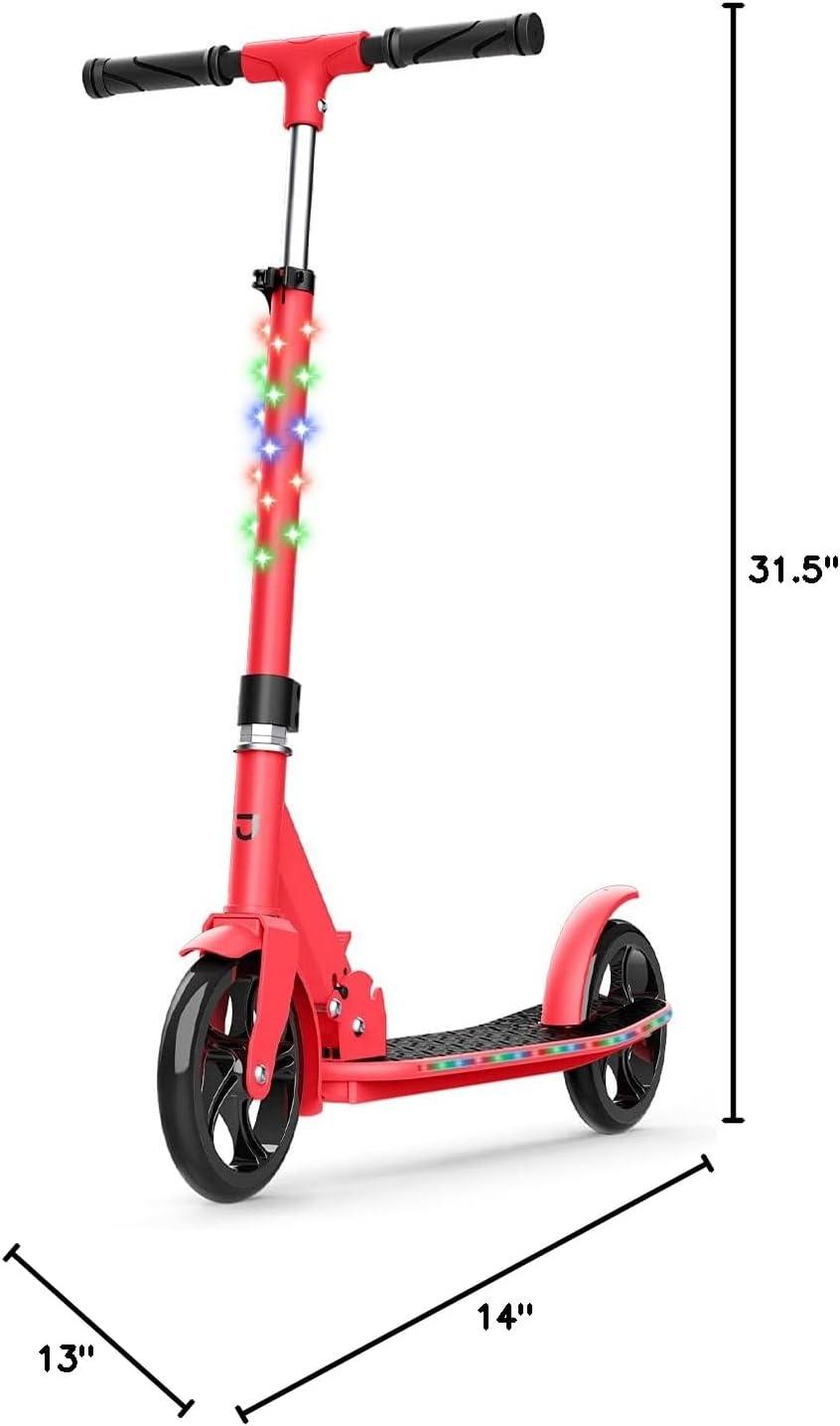 image:imageJetson Jupiter Jumbo 2Wheel Kick Scooter Sturdy Wide Deck Height Adjustable Handlebar Rear Brake EasyFolding Mechanism 8 inch wheelsJupiter Jumbo Red