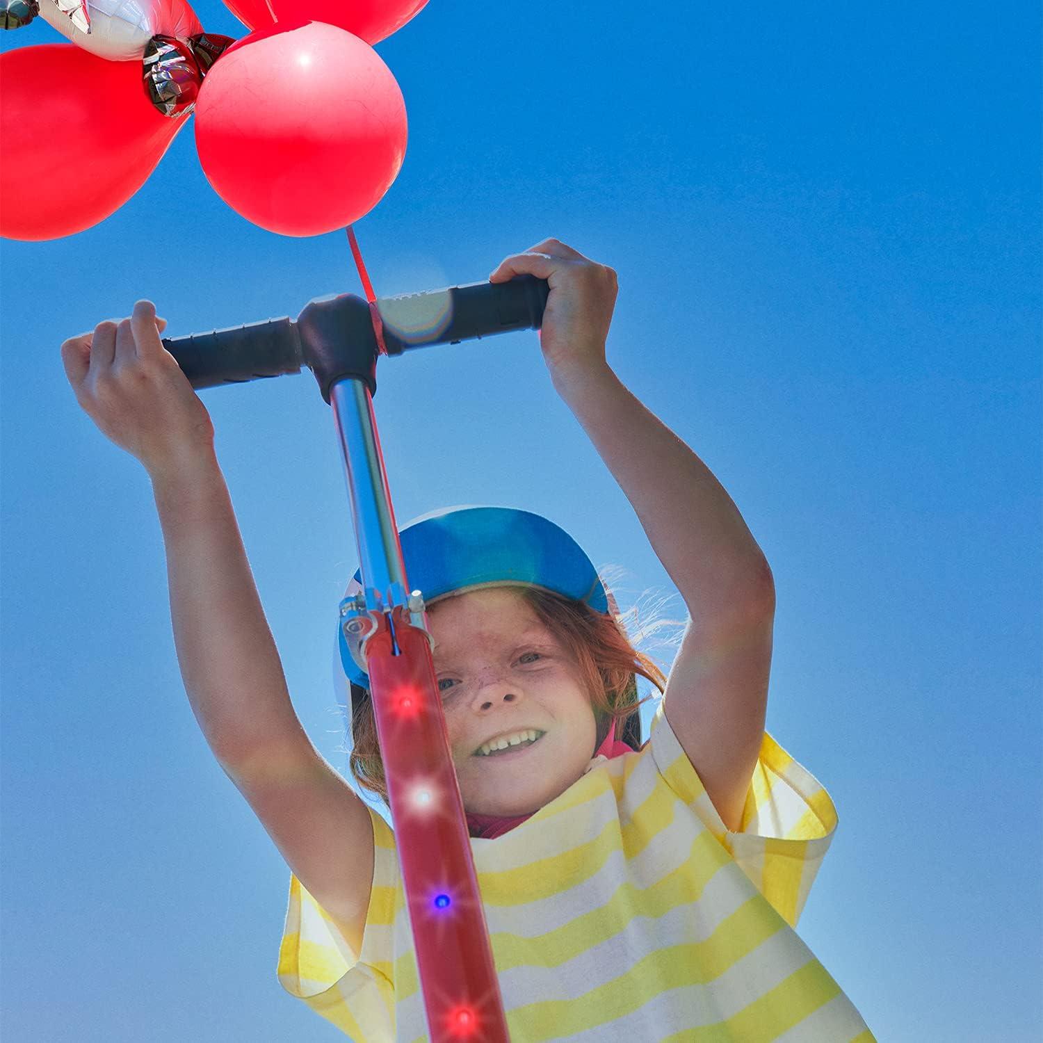 image:imageJetson Jupiter Kids 2Wheel LightUp Kick Scooter LED Lights on Handlebar Stem Wheels amp Deck Adjustable Handlebar Rear Brake EasyFolding Mechanism Ages 5Jupiter Red