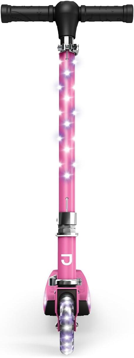 image:imageJetson Jupiter Kids 2Wheel LightUp Kick Scooter LED Lights on Handlebar Stem Wheels amp Deck Adjustable Handlebar Rear Brake EasyFolding Mechanism Ages 5Jupiter Pink