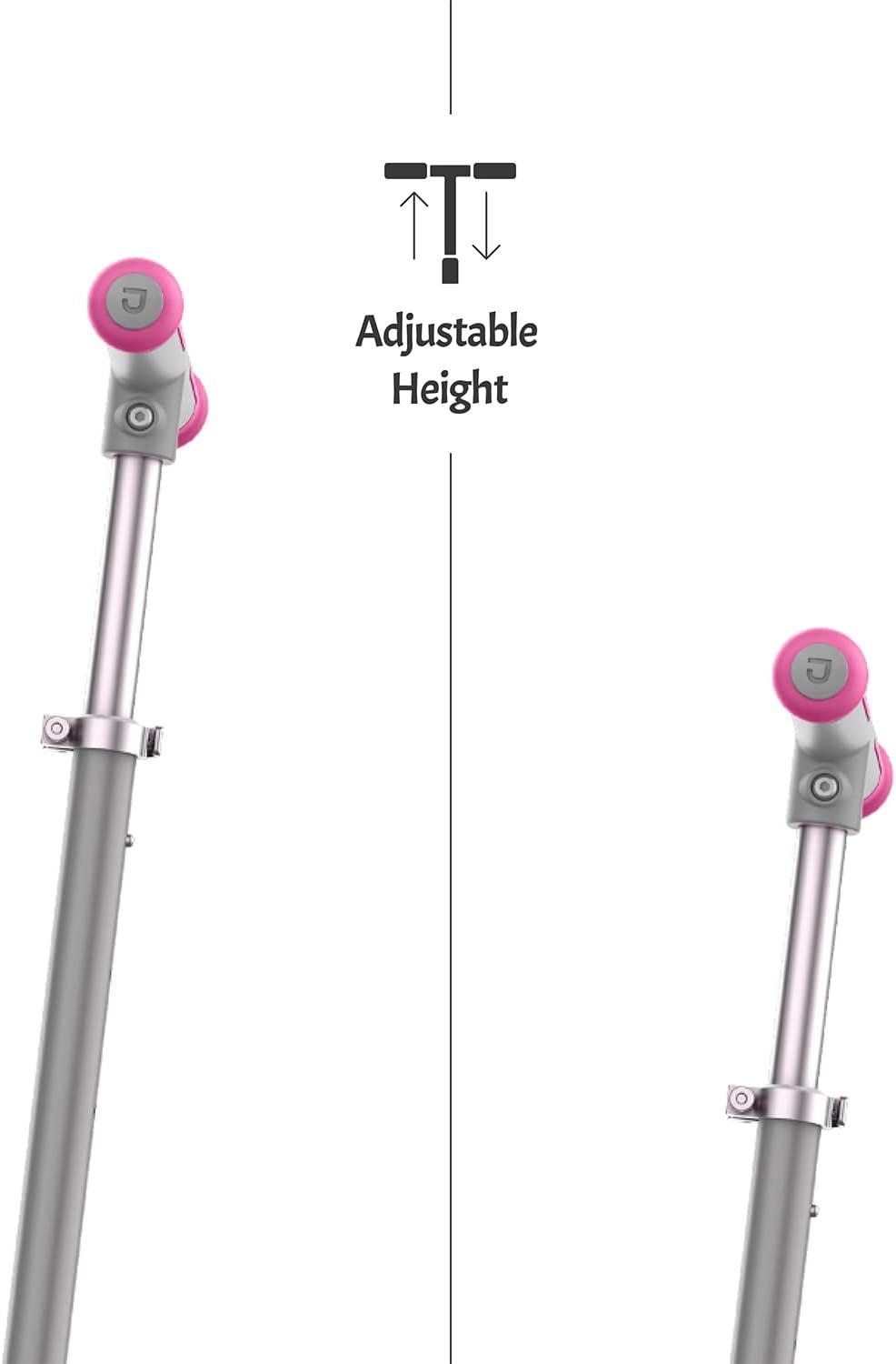 image:imageJetson Leo Folding Kick Scooter Easy Folding Mechanism LightUp Wheels HeightAdjustable Handlebar Rear Foot BrakeAges 5Pink