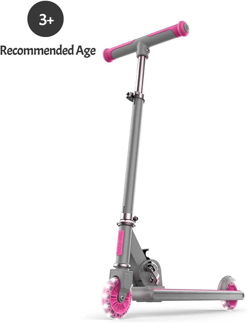 image:imageJetson Leo Folding Kick Scooter Easy Folding Mechanism LightUp Wheels HeightAdjustable Handlebar Rear Foot BrakeAges 5Pink