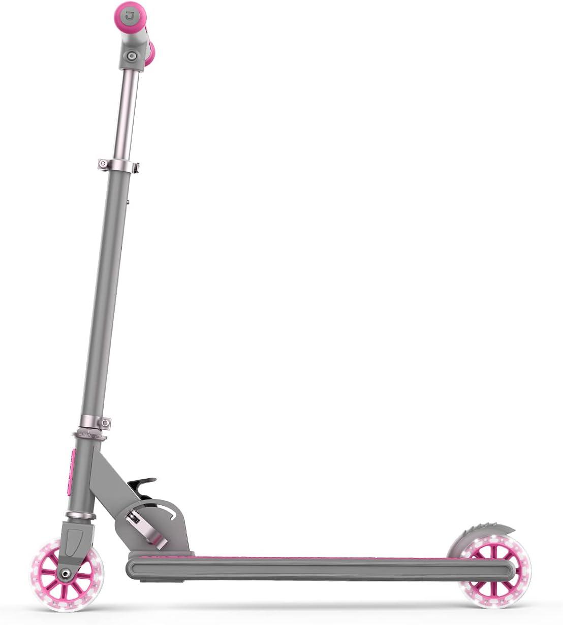 image:imageJetson Leo Folding Kick Scooter Easy Folding Mechanism LightUp Wheels HeightAdjustable Handlebar Rear Foot BrakeAges 5Pink
