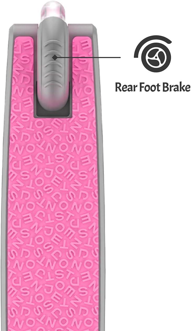 image:imageJetson Leo Folding Kick Scooter Easy Folding Mechanism LightUp Wheels HeightAdjustable Handlebar Rear Foot BrakeAges 5Pink