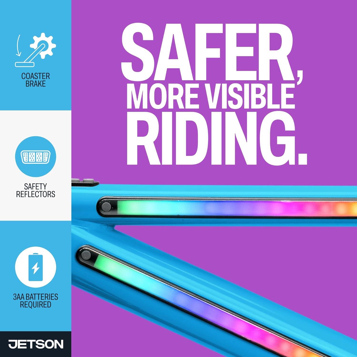 image:imageJetson Light Rider Kids Lightup Unisex Bike LED Lightup Frame 3 Different Light ModesBlue 16 Inch Tire
