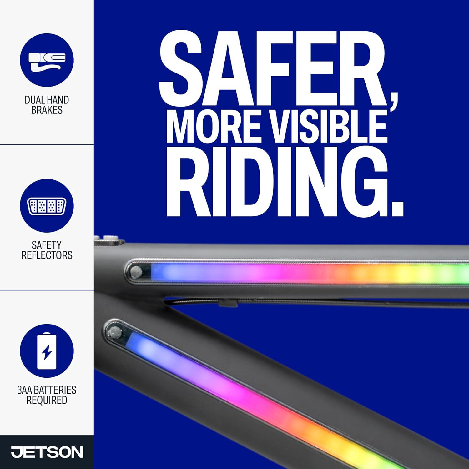 image:imageJetson Light Rider Kids Lightup Unisex Bike LED Lightup Frame 3 Different Light ModesBlue 20 Inch Tire