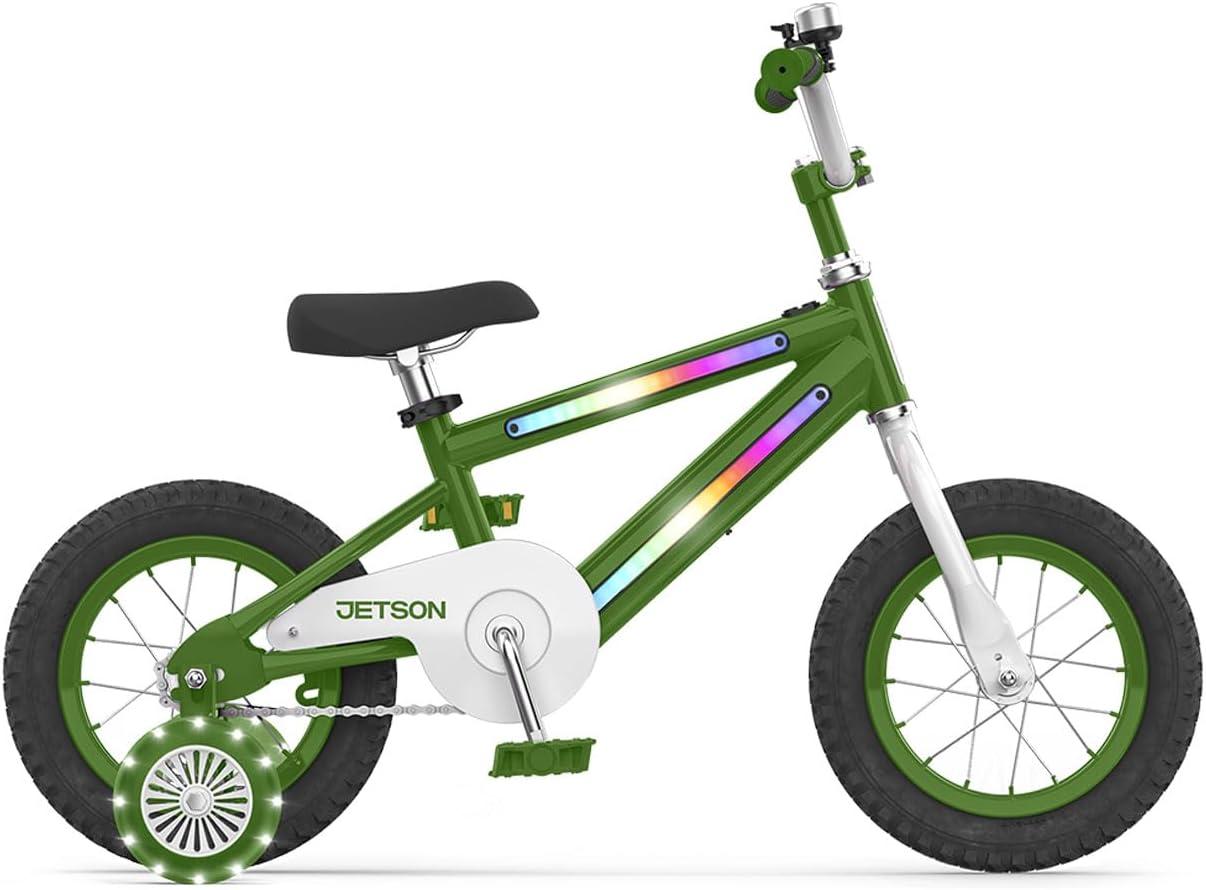 image:imageJetson Light Rider Kids Lightup Unisex Bike LED Lightup Frame 3 Different Light ModesGreen 12 Inch Tire