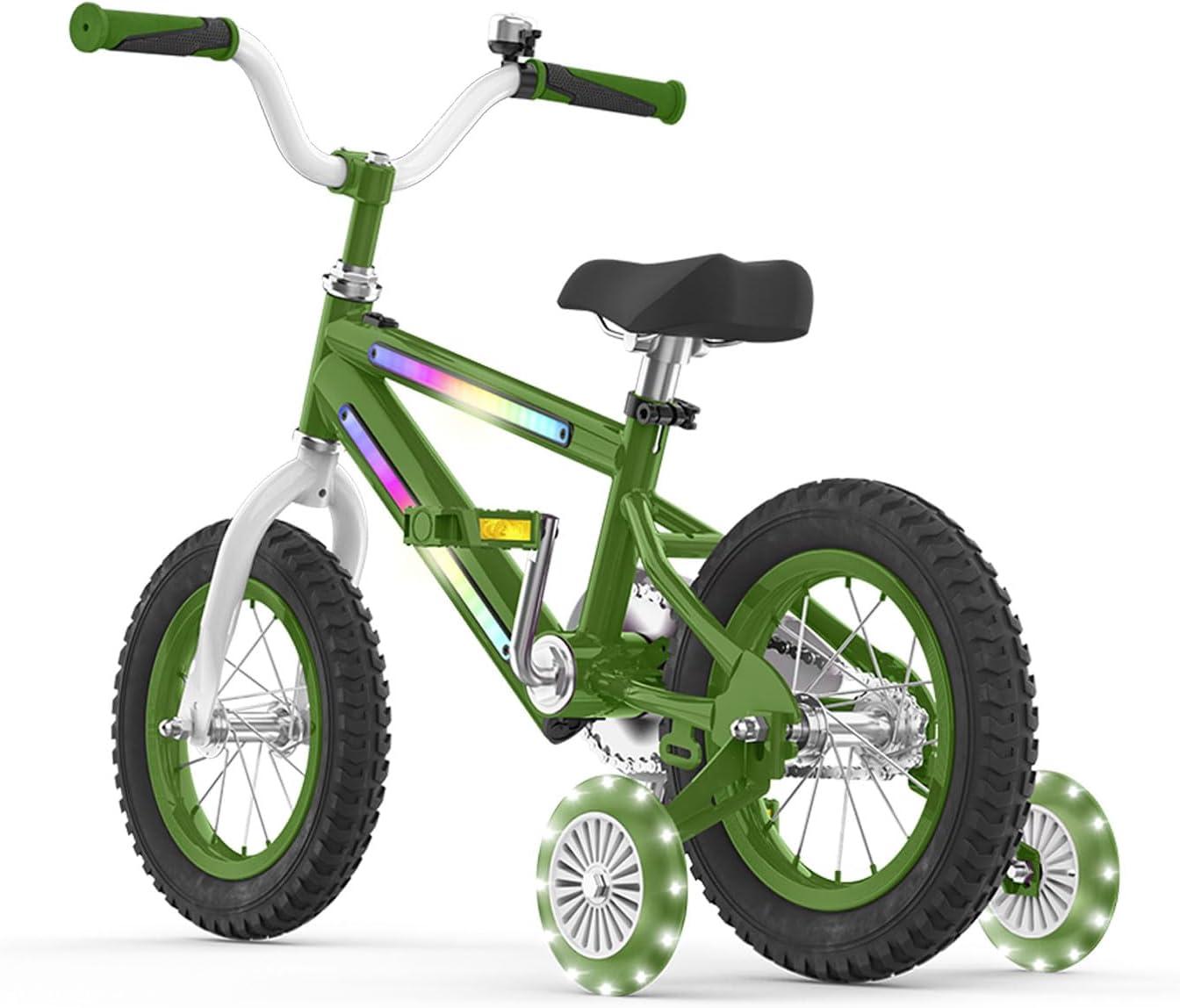 image:imageJetson Light Rider Kids Lightup Unisex Bike LED Lightup Frame 3 Different Light ModesGreen 12 Inch Tire