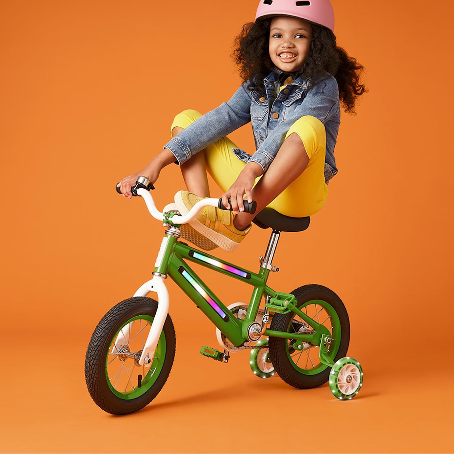image:imageJetson Light Rider Kids Lightup Unisex Bike LED Lightup Frame 3 Different Light ModesGreen 12 Inch Tire