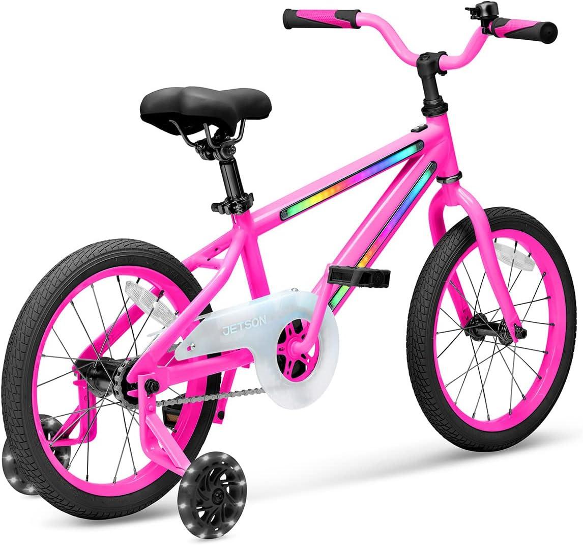image:imageJetson Light Rider Kids Lightup Unisex Bike LED Lightup Frame 3 Different Light ModesPink 16 Inch Tire