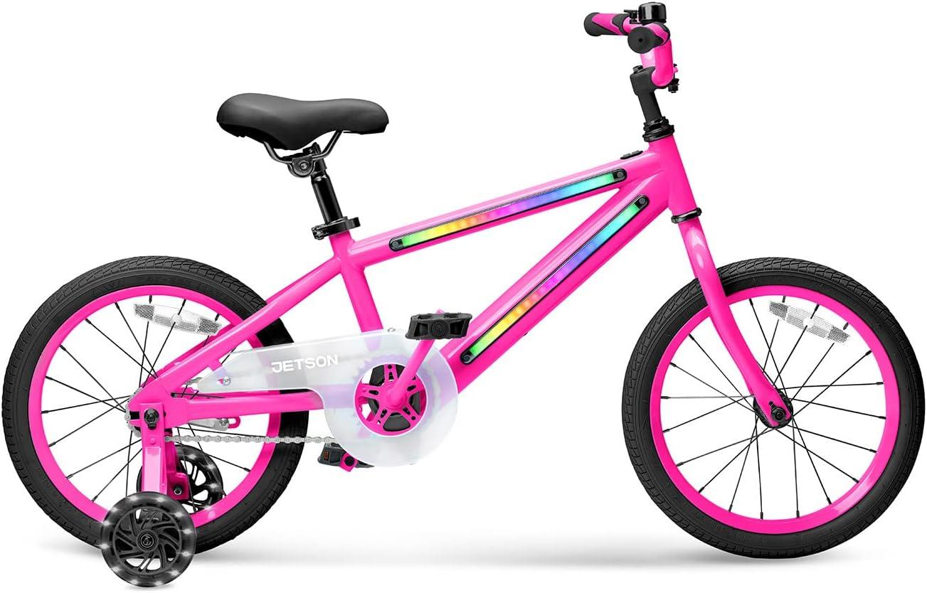 image:imageJetson Light Rider Kids Lightup Unisex Bike LED Lightup Frame 3 Different Light ModesPink 16 Inch Tire