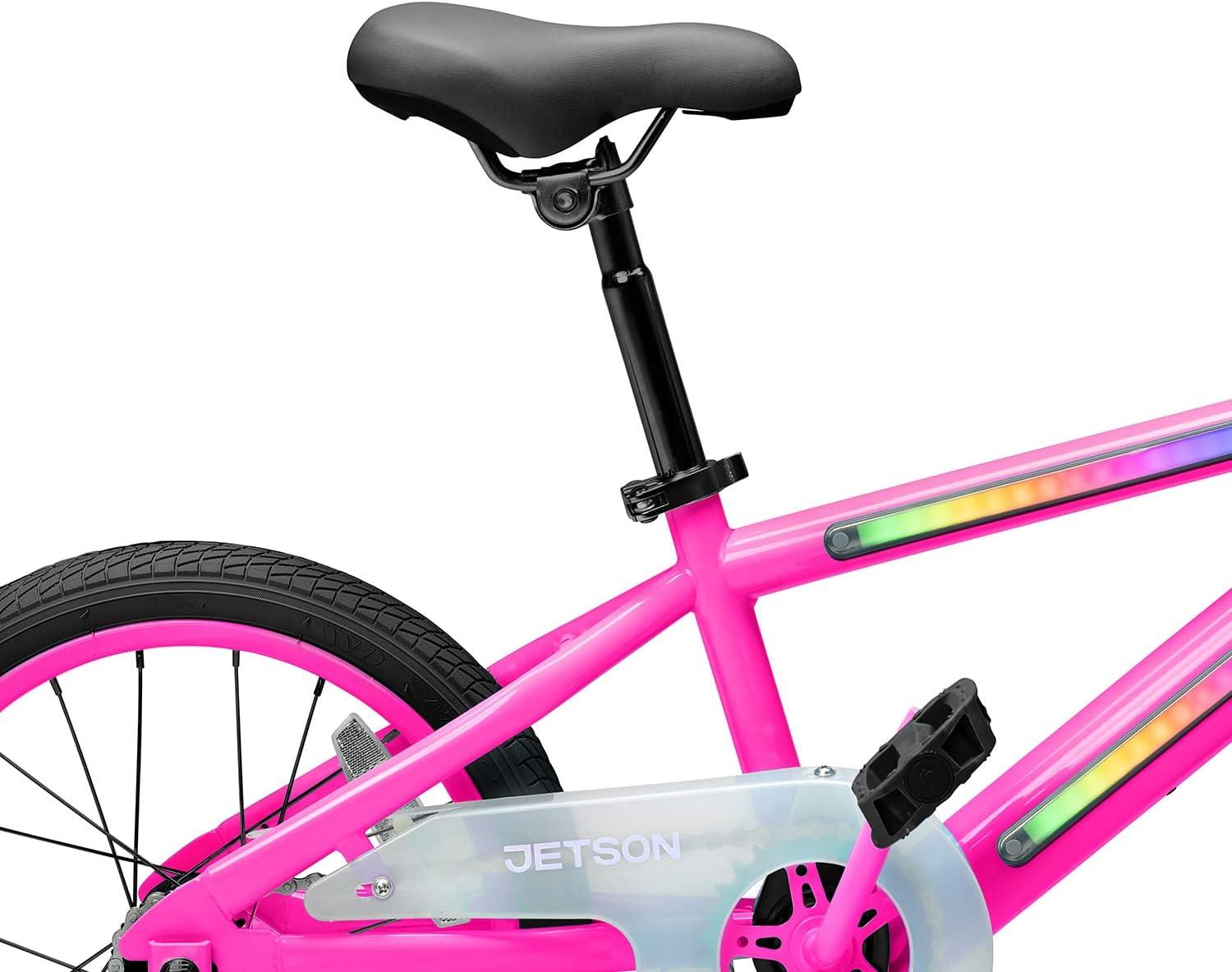 image:imageJetson Light Rider Kids Lightup Unisex Bike LED Lightup Frame 3 Different Light ModesPink 16 Inch Tire