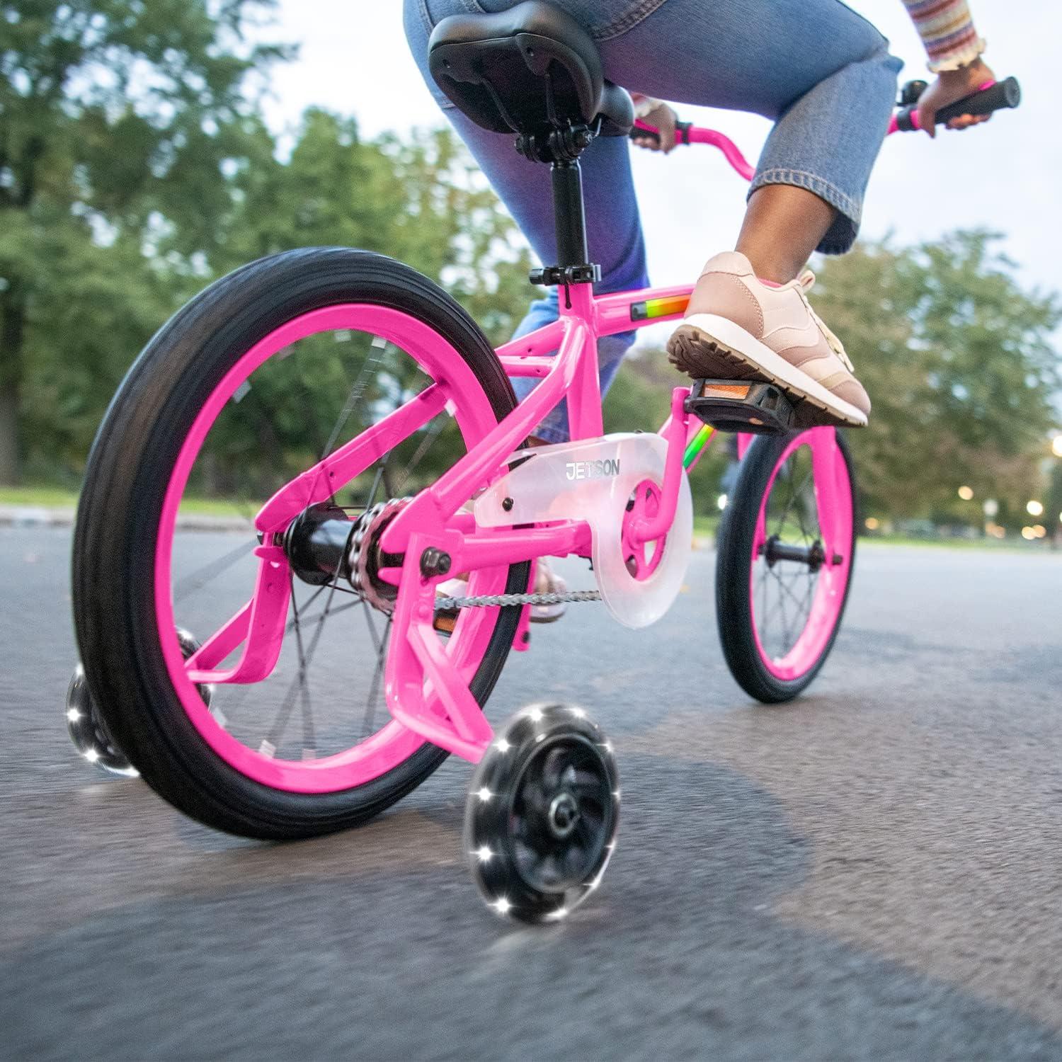 image:imageJetson Light Rider Kids Lightup Unisex Bike LED Lightup Frame 3 Different Light ModesPink 16 Inch Tire